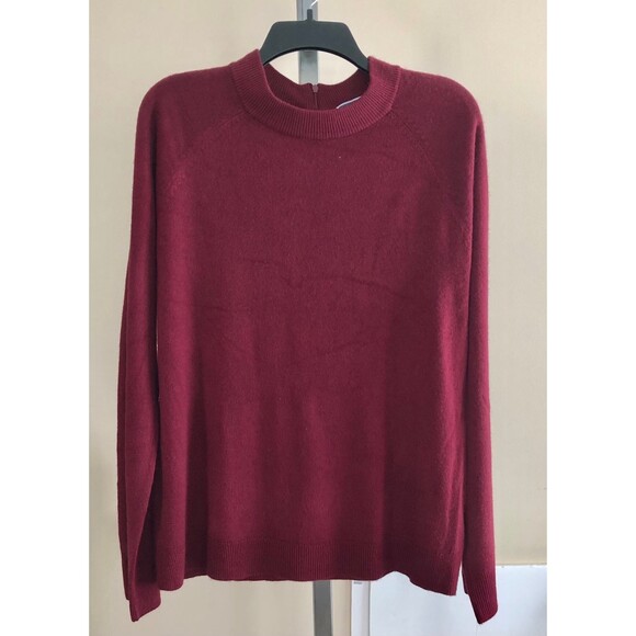Karen Scott Crewneck Pullover Sweater Top Knit Merlot Red Size XL Long Sleeve - Picture 1 of 6